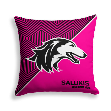 Pixsona Southern Illinois Salukis Pink Implosion Throw Pillow | Personalized | Custom