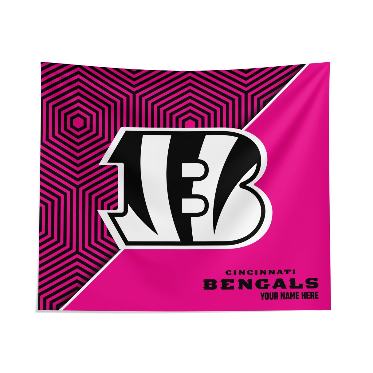 Pixsona Cincinnati Bengals Pink Implosion Tapestry | Personalized | Custom