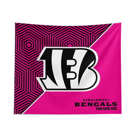 Pixsona Cincinnati Bengals Pink Implosion Tapestry | Personalized | Custom