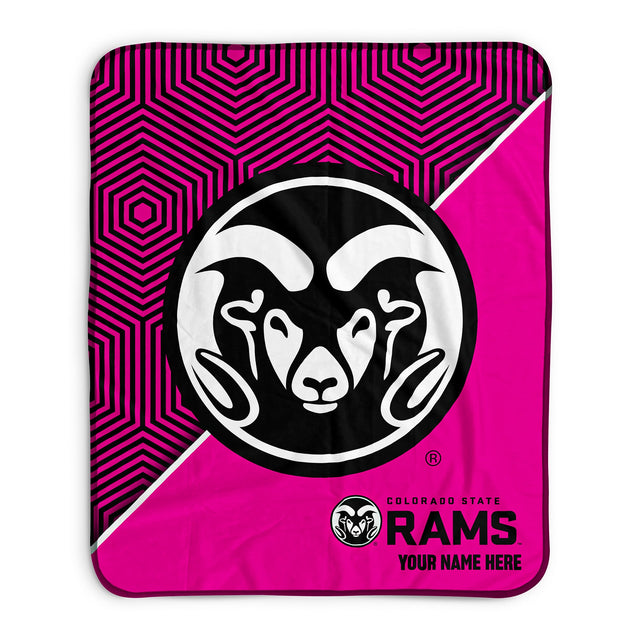 Pixsona Colorado State Rams Pink Implosion Pixel Fleece Blanket | Personalized | Custom