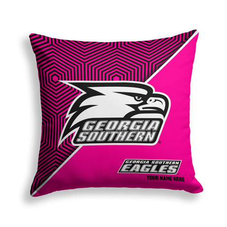 Pixsona Georgia Southern Eagles Pink Implosion Throw Pillow | Personalized | Custom