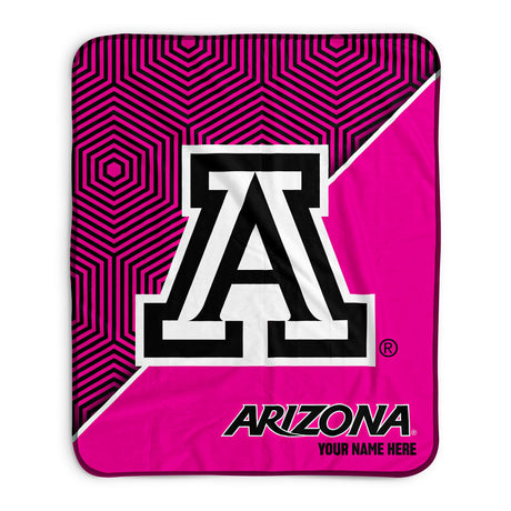 Pixsona Arizona Wildcats Pink Implosion Pixel Fleece Blanket | Personalized | Custom