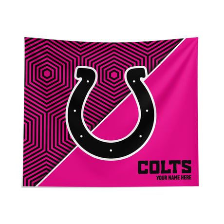 Pixsona Indianapolis Colts Pink Implosion Tapestry | Personalized | Custom