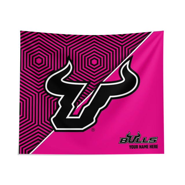 Pixsona South Florida Bulls Pink Implosion Tapestry | Personalized | Custom