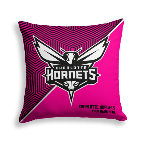 Pixsona Charlotte Hornets Pink Implosion Throw Pillow | Personalized | Custom