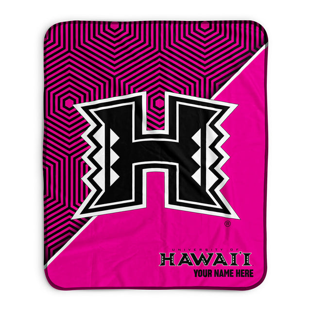 Pixsona Hawaii Rainbow Warriors Pink Implosion Pixel Fleece Blanket | Personalized | Custom