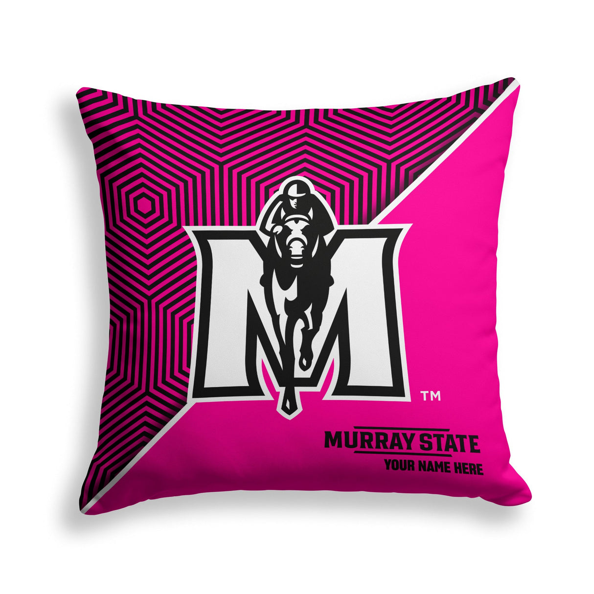 Pixsona Murray State Racers Pink Implosion Throw Pillow | Personalized | Custom