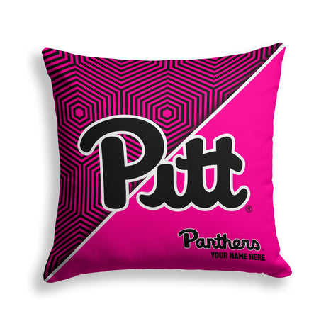 Pixsona Pitt Panthers Pink Implosion Throw Pillow | Personalized | Custom