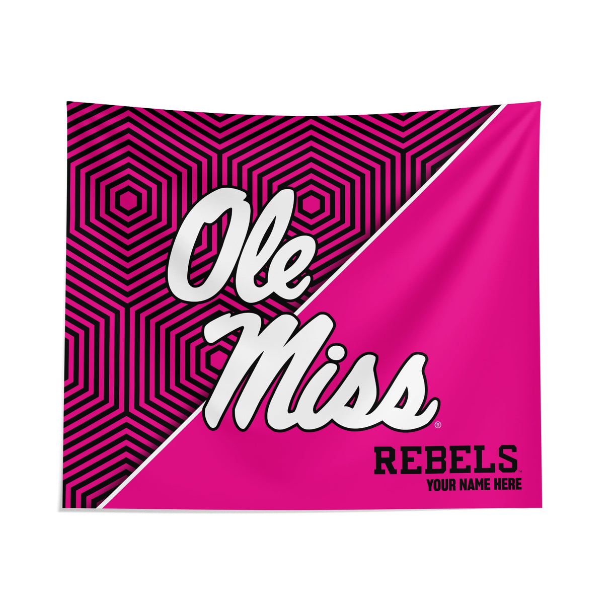 Pixsona Ole Miss Rebels Pink Implosion Tapestry | Personalized | Custom