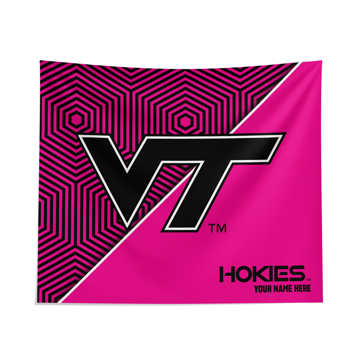 Pixsona Virginia Tech Hokies Pink Implosion Tapestry | Personalized | Custom