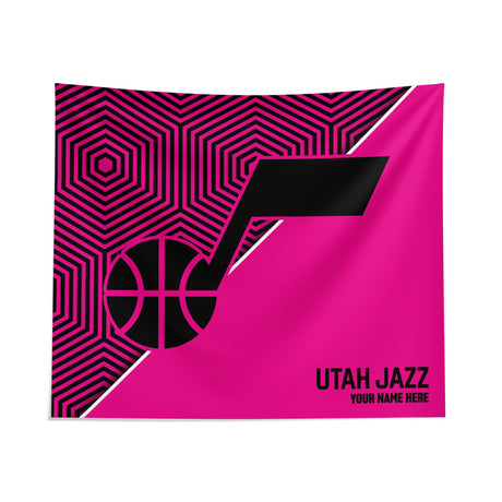 Pixsona Utah Jazz Pink Implosion Tapestry | Personalized | Custom