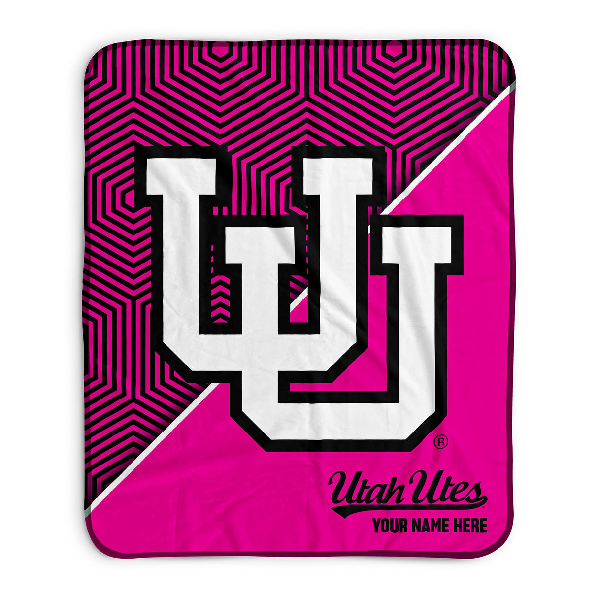 Pixsona Utah Utes Pink Implosion Pixel Fleece Blanket | Personalized | Custom