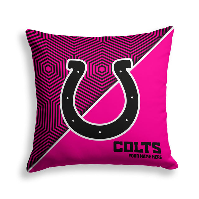 Pixsona Indianapolis Colts Pink Implosion Throw Pillow | Personalized | Custom