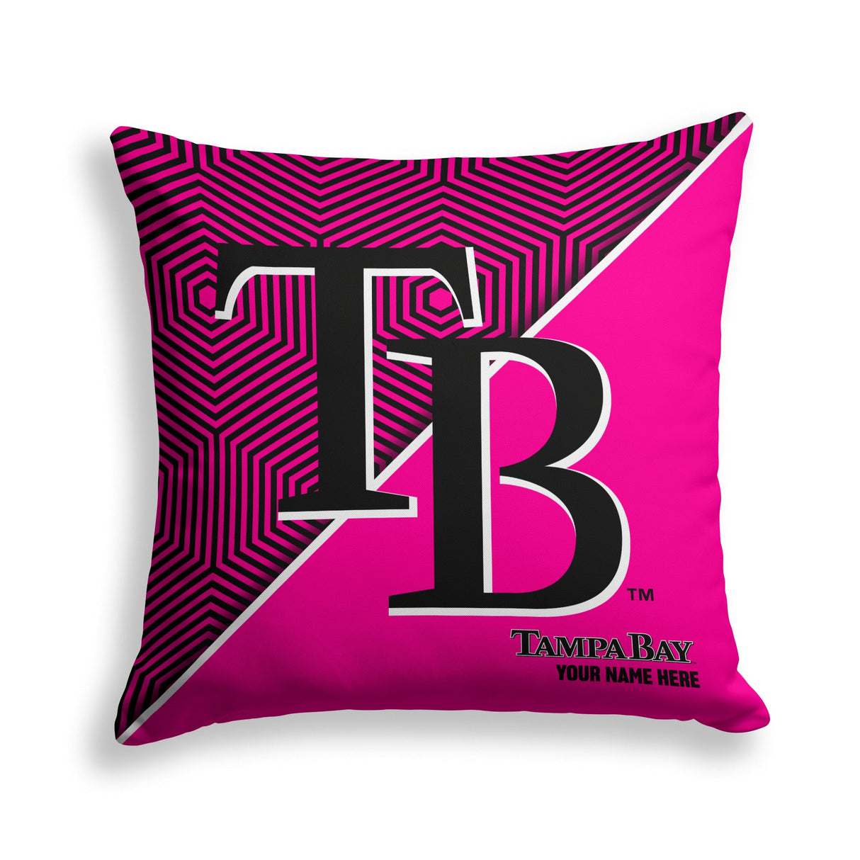 Pixsona Tampa Bay Rays Pink Implosion Throw Pillow | Personalized | Custom