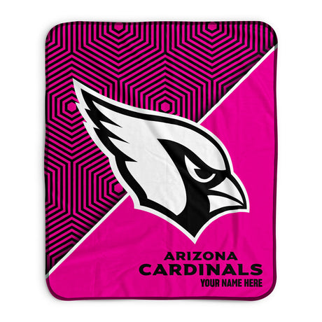 Pixsona Arizona Cardinals Pink Implosion Pixel Fleece Blanket | Personalized | Custom