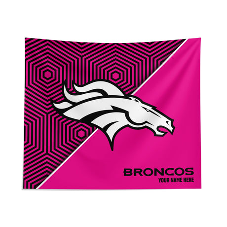 Pixsona Denver Broncos Pink Implosion Tapestry | Personalized | Custom