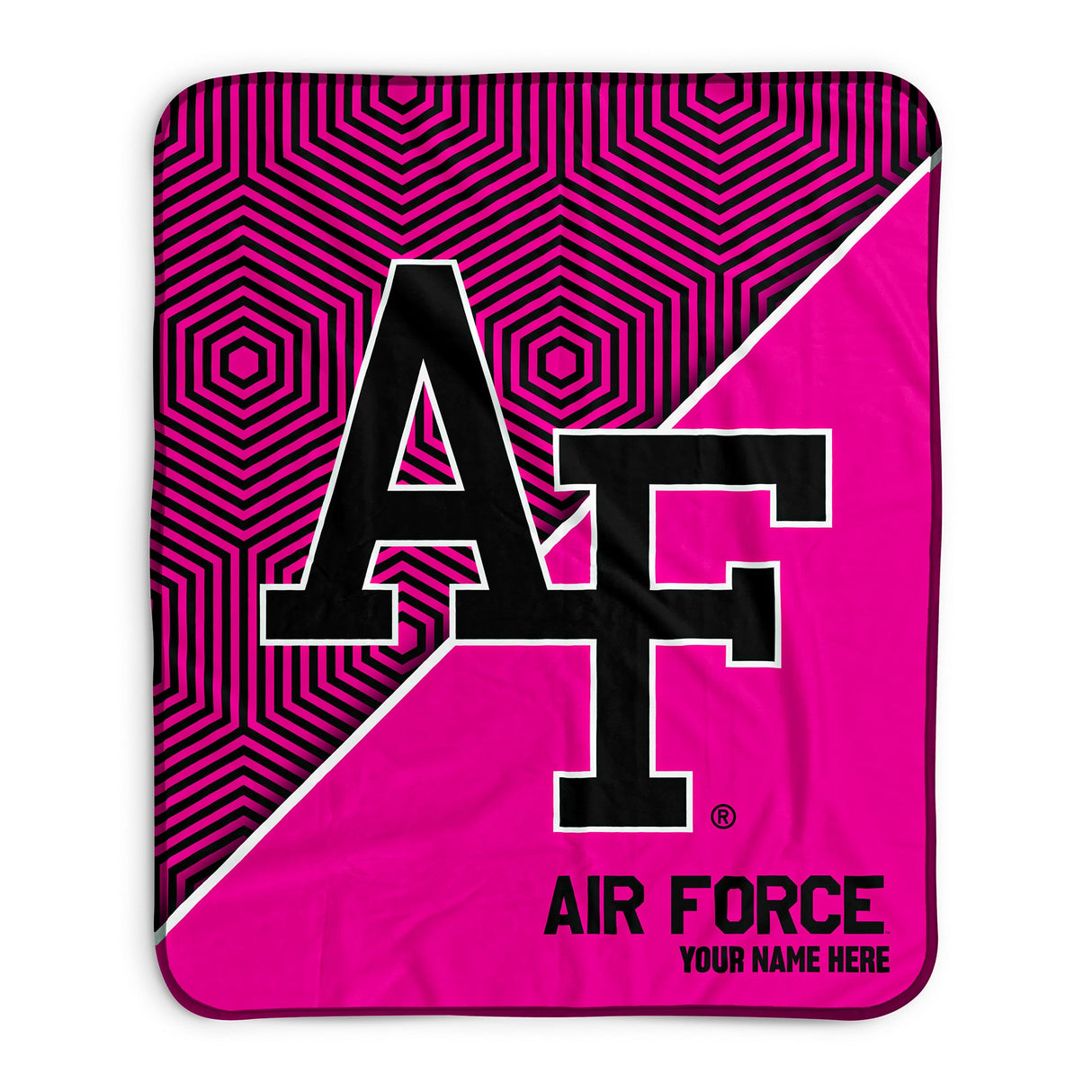 Pixsona Air Force Falcons Pink Implosion Pixel Fleece Blanket | Personalized | Custom