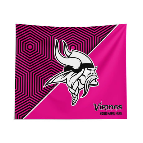 Pixsona Minnesota Vikings Pink Implosion Tapestry | Personalized | Custom