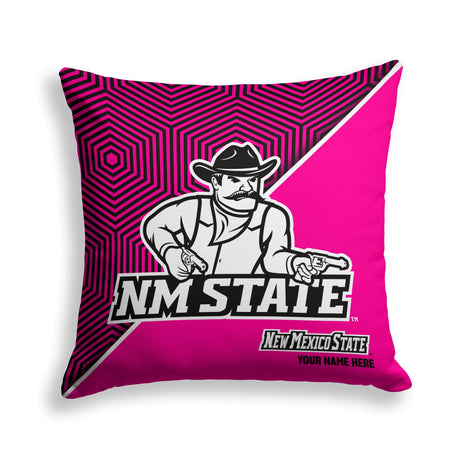 Pixsona New Mexico State Aggies Pink Implosion Throw Pillow | Personalized | Custom