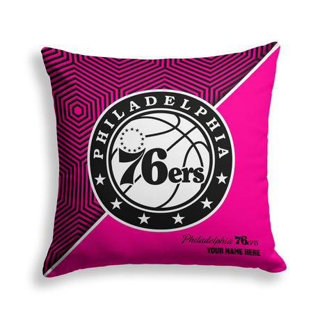 Pixsona Philadelphia 76ers Pink Implosion Throw Pillow | Personalized | Custom