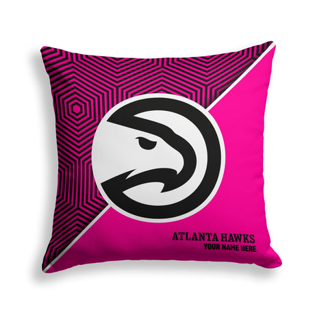 Pixsona Atlanta Hawks Pink Implosion Throw Pillow | Personalized | Custom