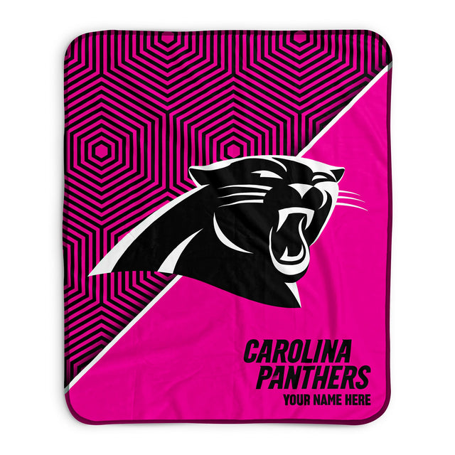 Pixsona Carolina Panthers Pink Implosion Pixel Fleece Blanket | Personalized | Custom