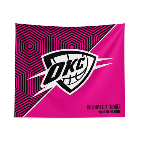 Pixsona Oklahoma City Thunder Pink Implosion Tapestry | Personalized | Custom