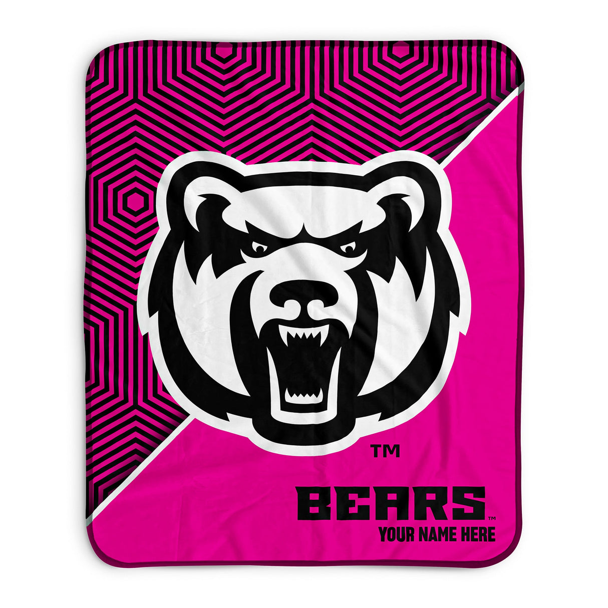 Pixsona Central Arkansas Bears Pink Implosion Pixel Fleece Blanket | Personalized | Custom