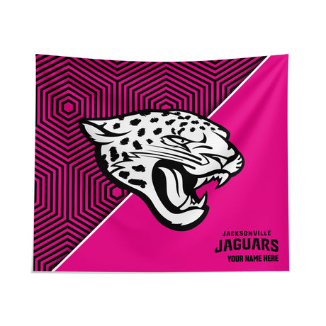 Pixsona Jacksonville Jaguars Pink Implosion Tapestry | Personalized | Custom