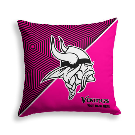 Pixsona Minnesota Vikings Pink Implosion Throw Pillow | Personalized | Custom