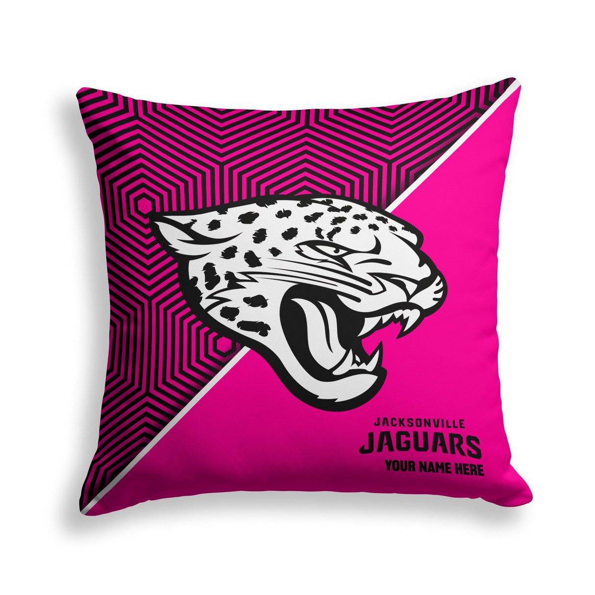 Pixsona Jacksonville Jaguars Pink Implosion Throw Pillow | Personalized | Custom