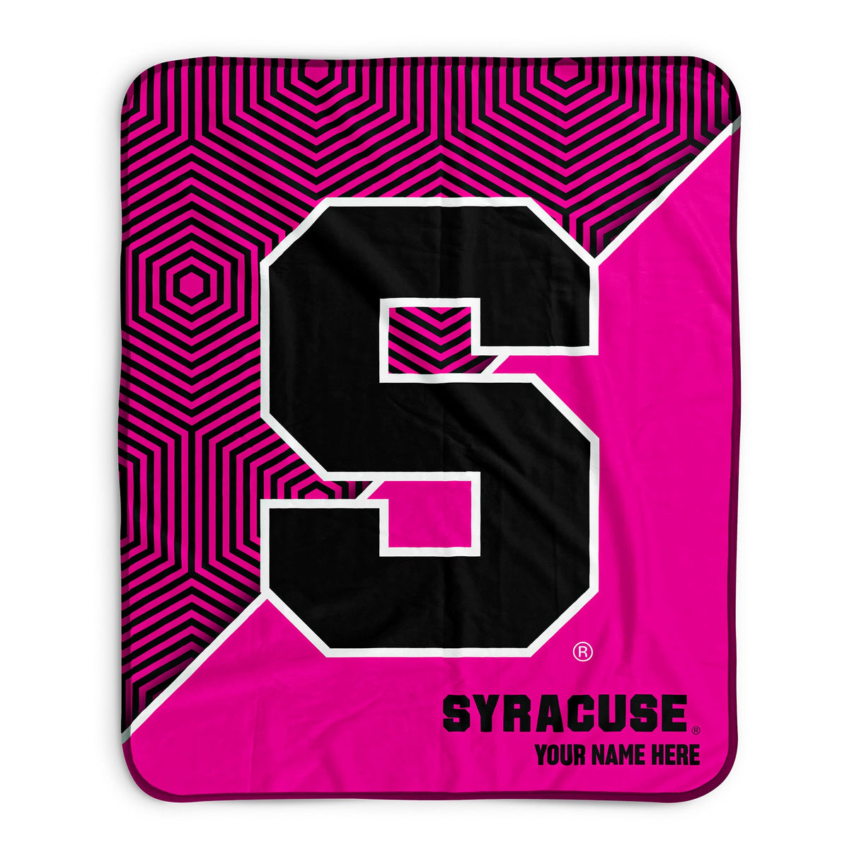 Pixsona Syracuse Orange Pink Implosion Pixel Fleece Blanket | Personalized | Custom