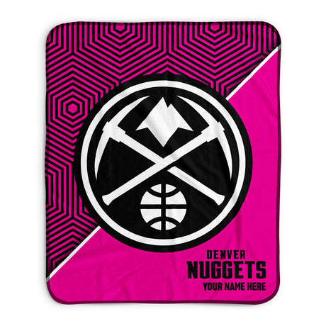 Pixsona Denver Nuggets Pink Implosion Pixel Fleece Blanket | Personalized | Custom