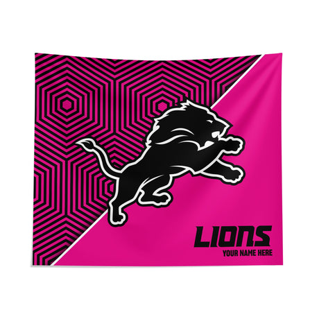 Pixsona Detroit Lions Pink Implosion Tapestry | Personalized | Custom