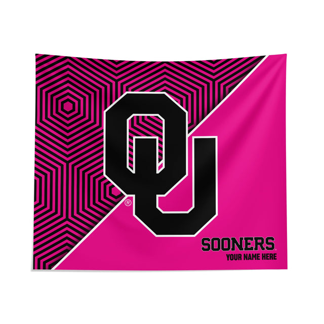 Pixsona Oklahoma Sooners Pink Implosion Tapestry | Personalized | Custom