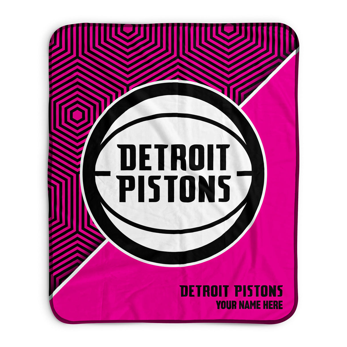 Pixsona Detroit Pistons Pink Implosion Pixel Fleece Blanket | Personalized | Custom