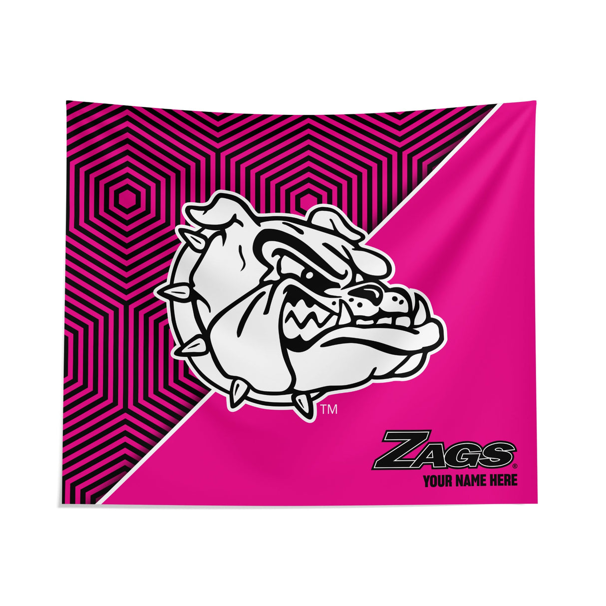 Pixsona Gonzaga Bulldogs Pink Implosion Tapestry | Personalized | Custom