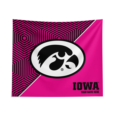 Pixsona Iowa Hawkeyes Pink Implosion Tapestry | Personalized | Custom