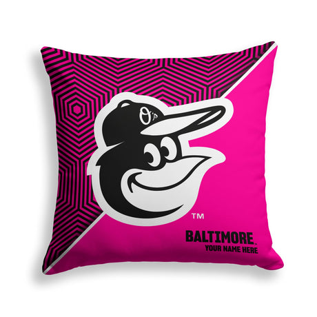 Pixsona Baltimore Orioles Pink Implosion Throw Pillow | Personalized | Custom