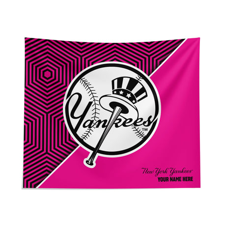 Pixsona New York Yankees Pink Implosion Tapestry | Personalized | Custom