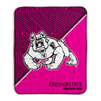 Pixsona Fresno State Bulldogs Pink Implosion Pixel Fleece Blanket | Personalized | Custom