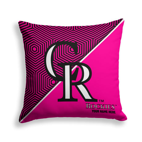 Pixsona Colorado Rockies Pink Implosion Throw Pillow | Personalized | Custom