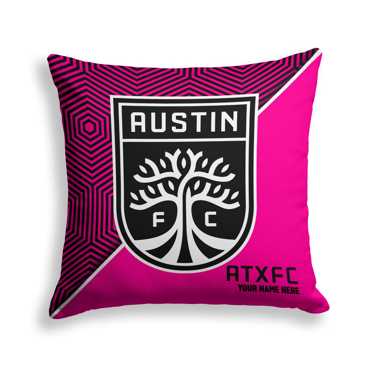 Pixsona Austin FC Pink Implosion Throw Pillow | Personalized | Custom