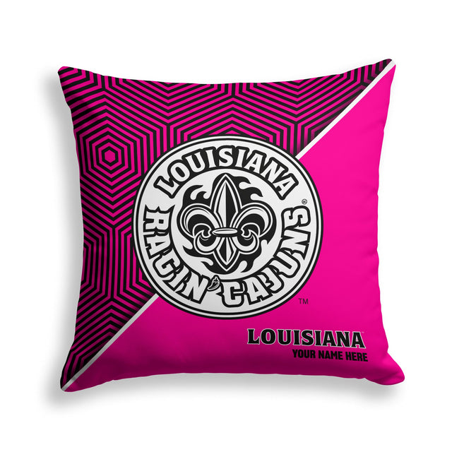 Pixsona Louisiana Lafayette Ragin Cajuns Pink Implosion Throw Pillow | Personalized | Custom