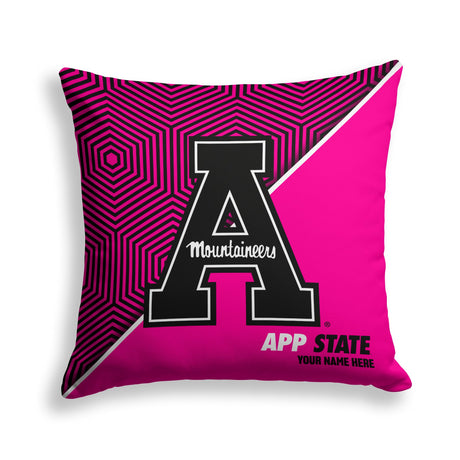 Pixsona Appalachian State Mountaineers Pink Implosion Throw Pillow | Personalized | Custom