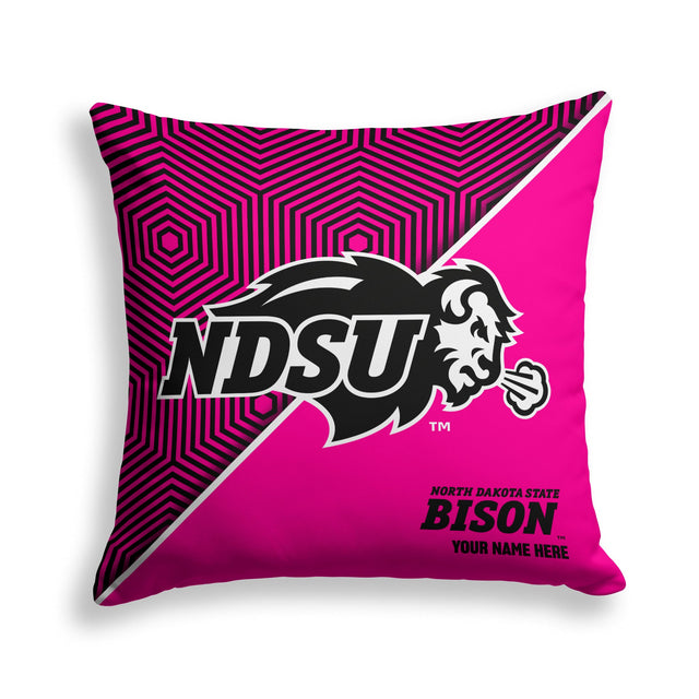 Pixsona NDSU Bison Pink Implosion Throw Pillow | Personalized | Custom