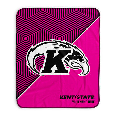 Pixsona Kent State Golden Flashes Pink Implosion Pixel Fleece Blanket | Personalized | Custom