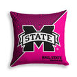 Pixsona Mississippi State Bulldogs Pink Implosion Throw Pillow | Personalized | Custom