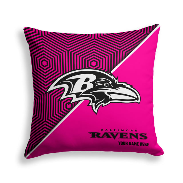 Pixsona Baltimore Ravens Pink Implosion Throw Pillow | Personalized | Custom