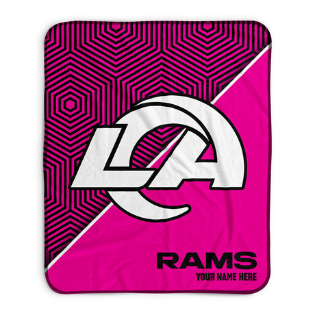 Pixsona Los Angeles Rams Pink Implosion Pixel Fleece Blanket | Personalized | Custom